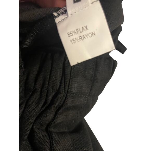 Womens - NWT - Two Piece Linen Blend Set Black Tank Top & Drawstring Shorts Sz M - Picture 9 of 9